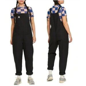 LUCY & YAK Original Dungaree Organic Denim Overalls Washed Black Med/ Large
